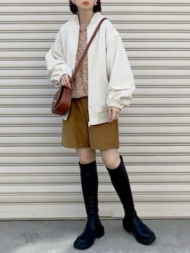 「GRL（グレイル）のアイテム（MA-1）」を使った、SIZUさん（レディース・156cm）の春コーディネート