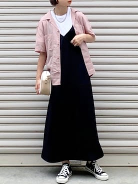 「UNIQLO（ユニクロ）のアイテム（ワンピース/ドレス）」を使った、SIZUさん（レディース・156cm）の夏コーディネート