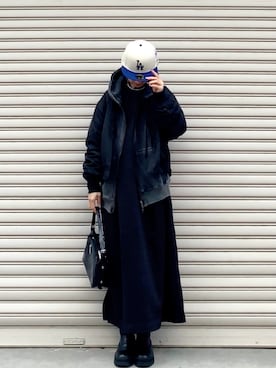 「HANNE（アン）のアイテム」を使った、SIZUさん（レディース・156cm）の冬コーディネート