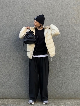 「アイテム（ダウンジャケット/コート）」を使った、SIZUさん（レディース・156cm）の秋コーディネート