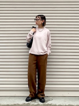 「アイテム（メガネ）」を使った、SIZUさん（レディース・156cm）の秋コーディネート