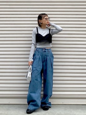 「アイテム（サロペット/オーバーオール）」を使った、SIZUさん（レディース・156cm）の秋コーディネート