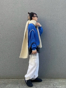 「アイテム（ボストンバッグ）」を使った、SIZUさん（レディース・156cm）の冬コーディネート