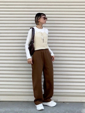 「アイテム（キャミソール）」を使った、SIZUさん（レディース・156cm）の秋コーディネート