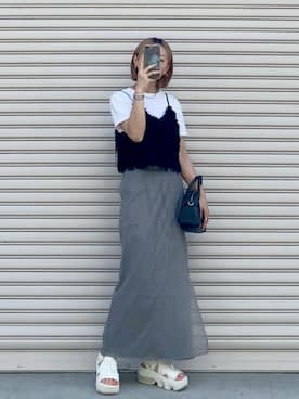 「FREAK'S STORE（フリークスストア）のアイテム（ボストンバッグ）」を使った、SIZUさん（レディース・156cm）の夏コーディネート