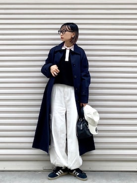 「アイテム（アクセサリー、レッド系）」を使った、SIZUさん（レディース・156cm）の秋コーディネート