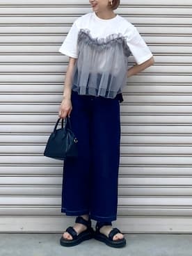 「FREAK'S STORE（フリークスストア）のアイテム（ボストンバッグ）」を使った、SIZUさん（レディース・156cm）の春コーディネート