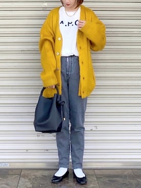 メンズのカーディガン ボレロ イエロー 黄色系 コーディネート Zozotown