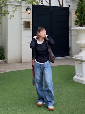 「アイテム（パンツ）」を使った、SIZUさん（レディース・156cm）の秋コーディネート