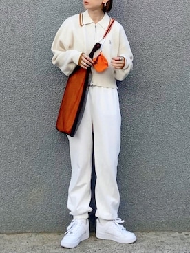 「JOURNAL STANDARD（ジャーナルスタンダード）のアイテム（スウェットパンツ）」を使った、SIZUさん（レディース・156cm）の冬コーディネート
