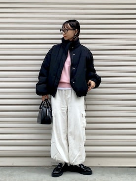 「Ungrid（アングリッド）のアイテム（ボストンバッグ）」を使った、SIZUさん（レディース・156cm）の秋コーディネート