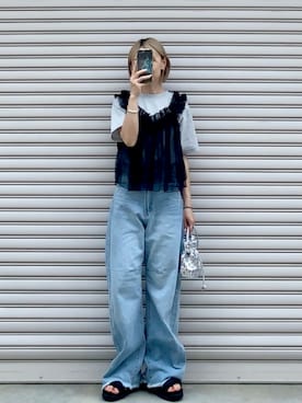 「SHAKA（シャカ）のアイテム」を使った、SIZUさん（レディース・156cm）の夏コーディネート
