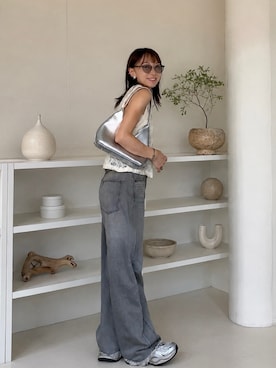 「Re:EDIT（リエディ）のアイテム」を使った、SIZUさん（レディース・156cm）の夏コーディネート