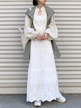 「Simplicite（サンプリシテ）のアイテム」を使った、SIZUさん（レディース・156cm）の春コーディネート