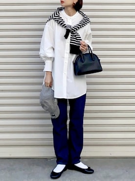 「Chaco closet（チャコ クローゼット）のアイテム（デニムパンツ）」を使った、SIZUさん（レディース・156cm）の冬コーディネート