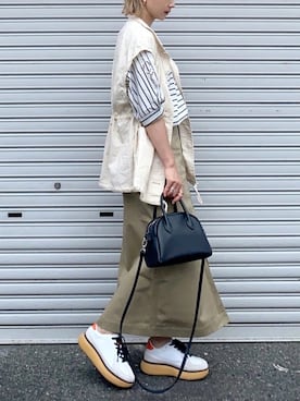 「NOMINE（ノミネ）のアイテム」を使った、SIZUさん（レディース・156cm）の春コーディネート