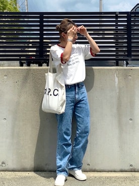 SIZUさんの「TOTE LAURE  BLACK LOGO JPS」を使ったコーディネート
