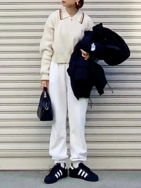 「JOURNAL STANDARD（ジャーナルスタンダード）のアイテム（スウェットパンツ）」を使った、SIZUさん（レディース・156cm）の冬コーディネート