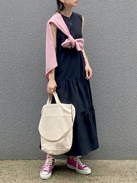 「UNIQLO（ユニクロ）のアイテム（ワンピース/ドレス）」を使った、SIZUさん（レディース・156cm）の夏コーディネート