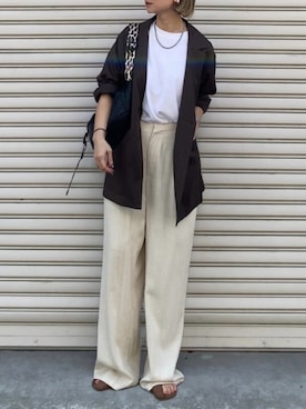 「キレイめコーデ」｜「アイテム（サンダル）」を使った、SIZUさん（レディース・156cm）の秋コーディネート