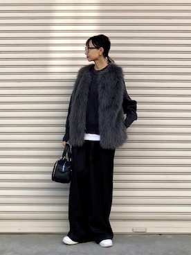 「アイテム（ベスト）」を使った、SIZUさん（レディース・156cm）の秋コーディネート