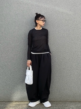 「アイテム（Tシャツ/カットソー）」を使った、SIZUさん（レディース・156cm）の秋コーディネート