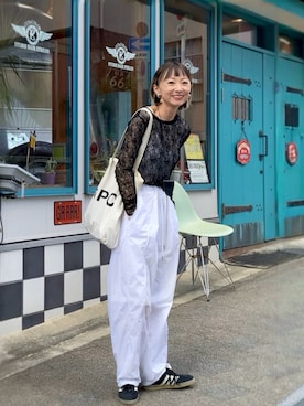 「アイテム（サングラス）」を使った、SIZUさん（レディース・156cm）の秋コーディネート