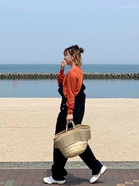 「SOMETHING（サムシング）のアイテム（オールインワン・サロペット）」を使った、SIZUさん（レディース・156cm）の春コーディネート