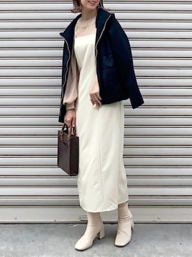 「libelle more（リベル モア）のアイテム（ブルゾン）」を使った、SIZUさん（レディース・156cm）の秋コーディネート