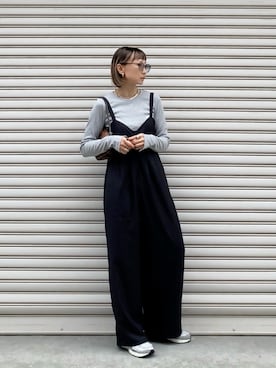 「アイテム（オールインワン・サロペット）」を使った、SIZUさん（レディース・156cm）の秋コーディネート