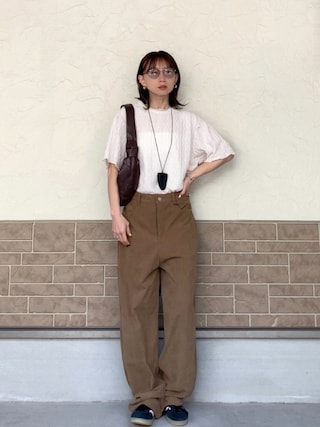 「BONLECILL（ボンルシール）の【接触冷感/抗菌防臭】カップ付きダブルストラップベアキャミソール（キャミソール）」を使った、SIZUさん（レディース・156cm）の春コーディネート