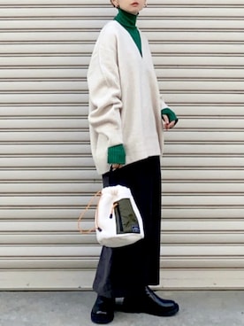 「reca（レカ）のアイテム（トップス）」を使った、SIZUさん（レディース・156cm）の冬コーディネート
