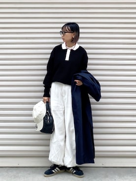 「アイテム（キャップ）」を使った、SIZUさん（レディース・156cm）の秋コーディネート