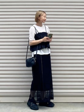 「NANO universe（ナノユニバース）のアイテム」を使った、SIZUさん（レディース・156cm）の夏コーディネート