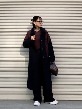 「アイテム（ストール/ショール）」を使った、SIZUさん（レディース・156cm）の冬コーディネート