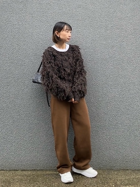 「DISCOAT（ディスコート）の【WEB限定】リブシアーロングスリーブ（Tシャツ/カットソー）」を使った、SIZUさん（レディース・156cm）の秋コーディネート