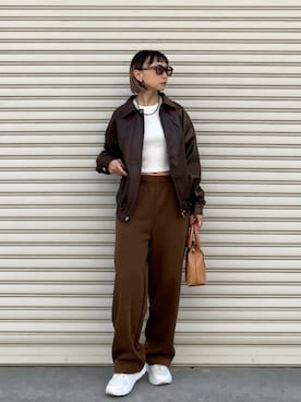 「アイテム（サングラス）」を使った、SIZUさん（レディース・156cm）の秋コーディネート