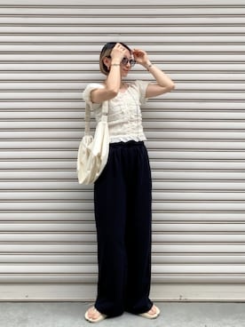 「アイテム（サンダル）」を使った、SIZUさん（レディース・156cm）の夏コーディネート