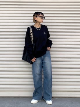 「アイテム（スウェット）」を使った、SIZUさん（レディース・156cm）の秋コーディネート