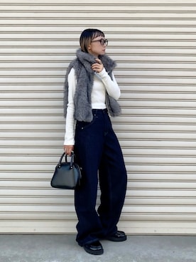 「アイテム（ベスト）」を使った、SIZUさん（レディース・156cm）の秋コーディネート