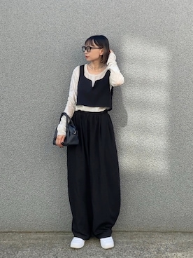 「アイテム（ベスト）」を使った、SIZUさん（レディース・156cm）の秋コーディネート