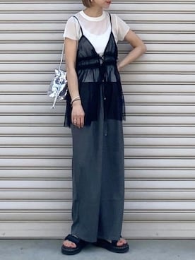 「andme（アンドミー）のアイテム」を使った、SIZUさん（レディース・156cm）の春コーディネート