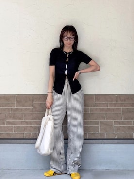 「Auntie Rosa Holiday（アンティローザホリデー）のアイテム（Tシャツ/カットソー）」を使った、SIZUさん（レディース・156cm）の夏コーディネート