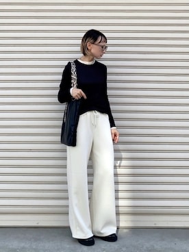 「アイテム（スウェットパンツ）」を使った、SIZUさん（レディース・156cm）の秋コーディネート