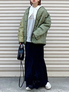 「Simplicite（サンプリシテ）のアイテム」を使った、SIZUさん（レディース・156cm）の春コーディネート