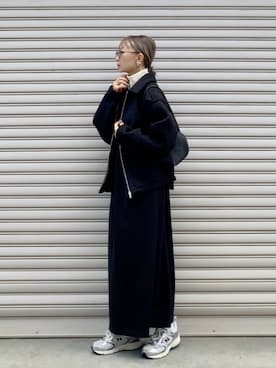 「feepur（フェピュール）のアイテム（ジャケット/アウター）」を使った、SIZUさん（レディース・156cm）の冬コーディネート