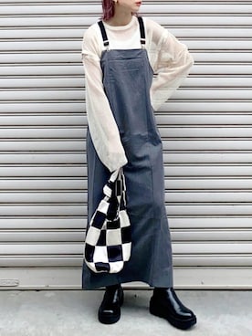 「Auntie Rosa Holiday（アンティローザホリデー）のアイテム（ワンピース）」を使った、SIZUさん（レディース・156cm）の秋コーディネート