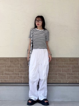 「PERFECT ONE（パーフェクトワン）のアイテム」を使った、SIZUさん（レディース・156cm）の夏コーディネート