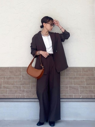 「tiptop（ティップトップ）の配色シアー×ヘンリーネックレイヤードT（Tシャツ/カットソー）」を使った、SIZUさん（レディース・156cm）の春コーディネート