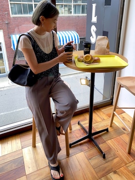 「FREAK'S STORE（フリークスストア）のアイテム（ボストンバッグ）」を使った、SIZUさん（レディース・156cm）の夏コーディネート